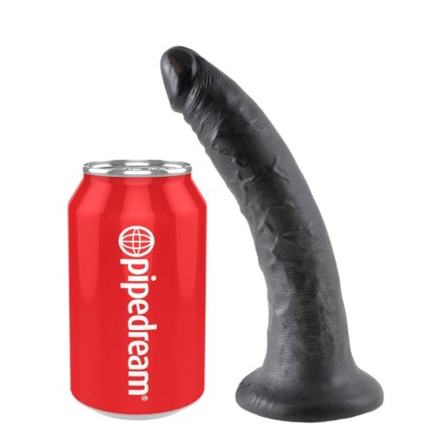 dildo, Dildo Clasic Cu Ventuza King Cock, Negru, 17.5 Cm, pasiune.ro