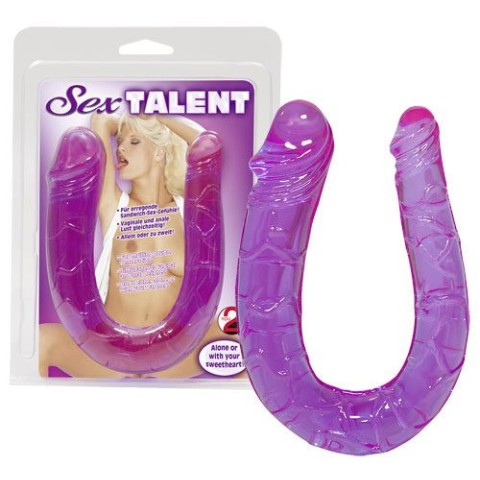 Dildouri Duble, Dildo Dublu Sex Talent, Mov, 29 Cm, pasiune.ro