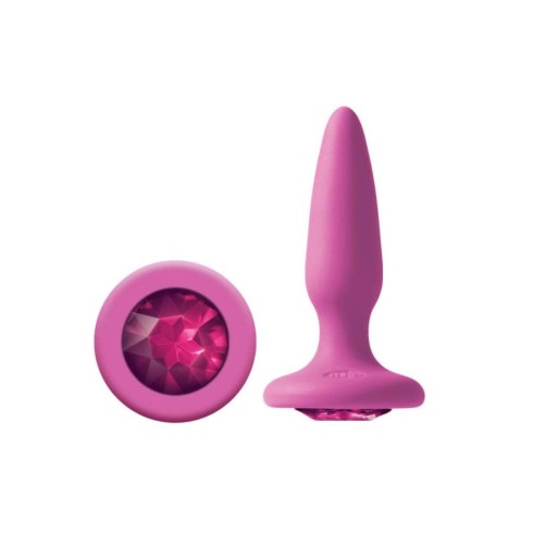 dop, Dop Anal  Cu Bijuterie Glams Mini Pink Gem, 8.5 Cm, pasiune.ro