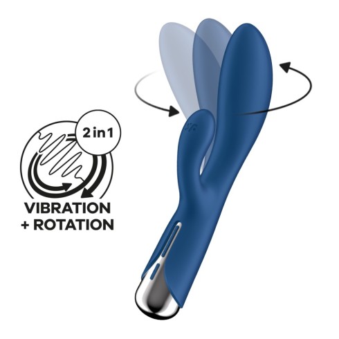 vibrator, Vibrator Cu Rotatii Spinning Rabbit 1, Albastru, 20 Cm, pasiune.ro