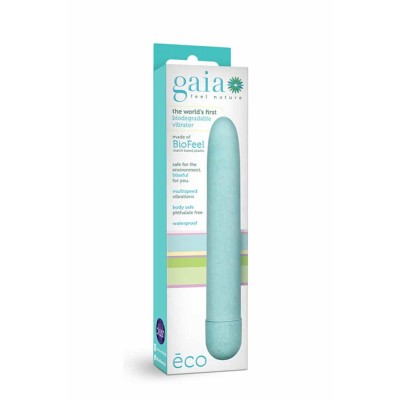 Vibrator Clasic Gaia Eco Aqua, Turcoaz, 17.5 Cm