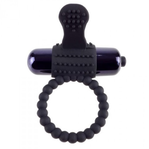 Inele Penis Cu Vibratii, Inel Penis Vibrating Silicone Super Ring, Negru, pasiune.ro