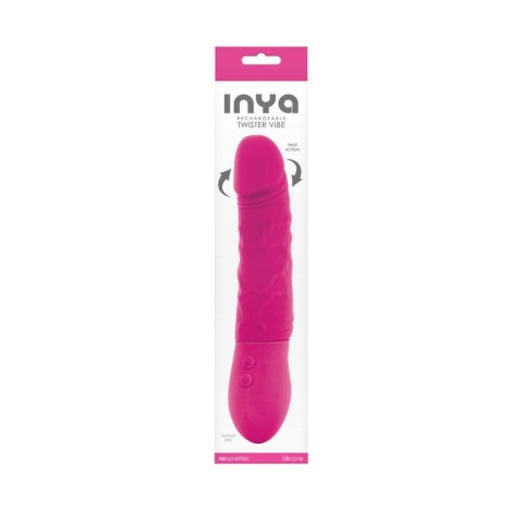 NS Toys, Vibrator Inya Twister, Roz, 23 Cm, pasiune.ro