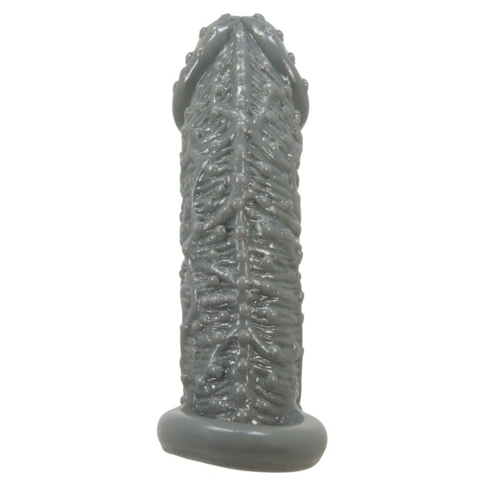Extensie / Manson Penis Ultra-texturat, Cenusiu, +4 Cm 5
