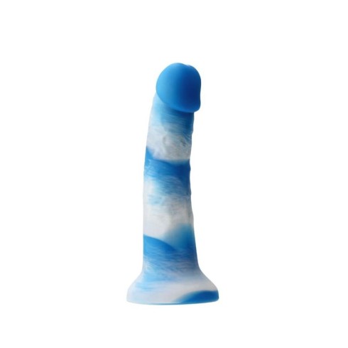 colours, Dildo Clasic Colours Pleasures Yum Yum, Albastru, 15 Cm, pasiune.ro