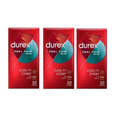 latex, Pachet Prezervative Durex Feel Thin Slim 3x10, 30 Bucati , pasiune.ro