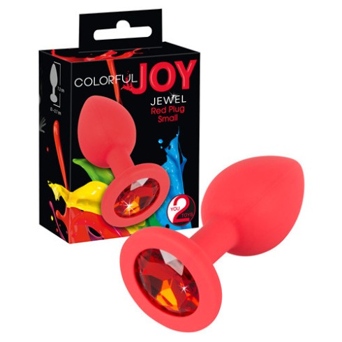 dop, Dop Anal Colorful Joy Jewel, Rosu, 7 Cm, pasiune.ro