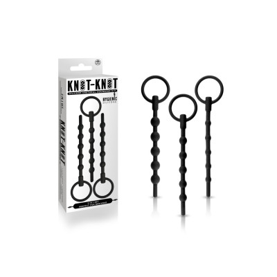 Set Dilatatoare Uretrale Knot-knot 3-in-1 Beaded Sounding Set, Negru