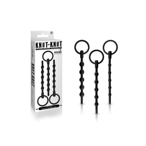 set, Set Dilatatoare Uretrale Knot-knot 3-in-1 Beaded Sounding Set, Negru, pasiune.ro