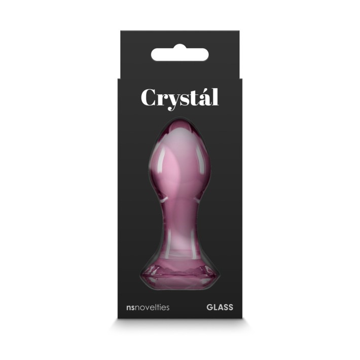 Dop Anal Din Sticla Crystal Gem, Roz, 9 Cm