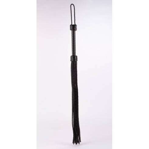 leather, Kid Handle Kid Leather Braided Tails Black, pasiune.ro