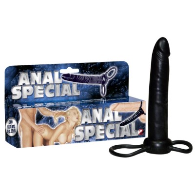 Strap-on Anal Pentru Barbati, Negru, 16 Cm