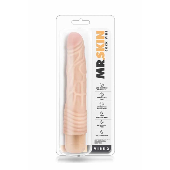 Vibrator Realistic Mr. Skin Cock Vibe 2, Natural, 22.5 Cm