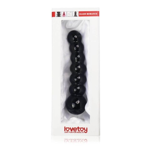Dildouri Sticlametal, Dildo Clasic Din Sticla Borosilicata Glass Romance, Negru, 17 Cm, pasiune.ro