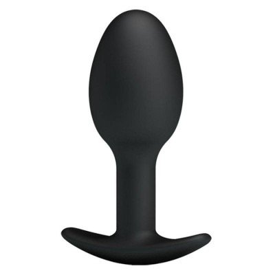 Dop Anal Heavy Balls Silicone Butt Plug 1, Negru, 8 Cm