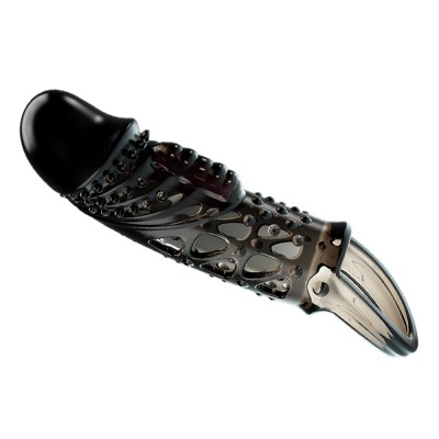 Manson / Prelungitor Pentru Penis Cu Vibratii Cecilia, Negru, +2.5 Cm