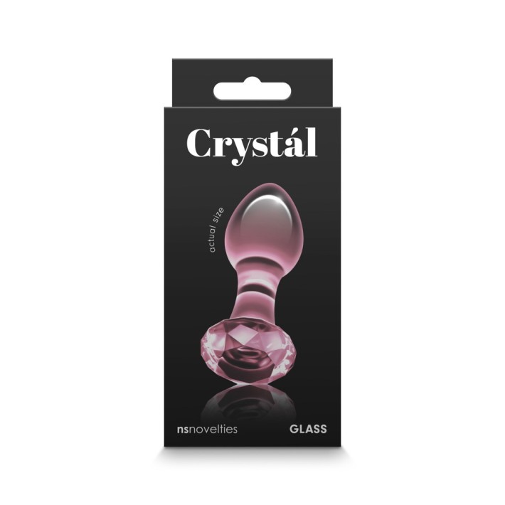 Dop Anal Din Sticla Crystal Gem, Roz, 9 Cm