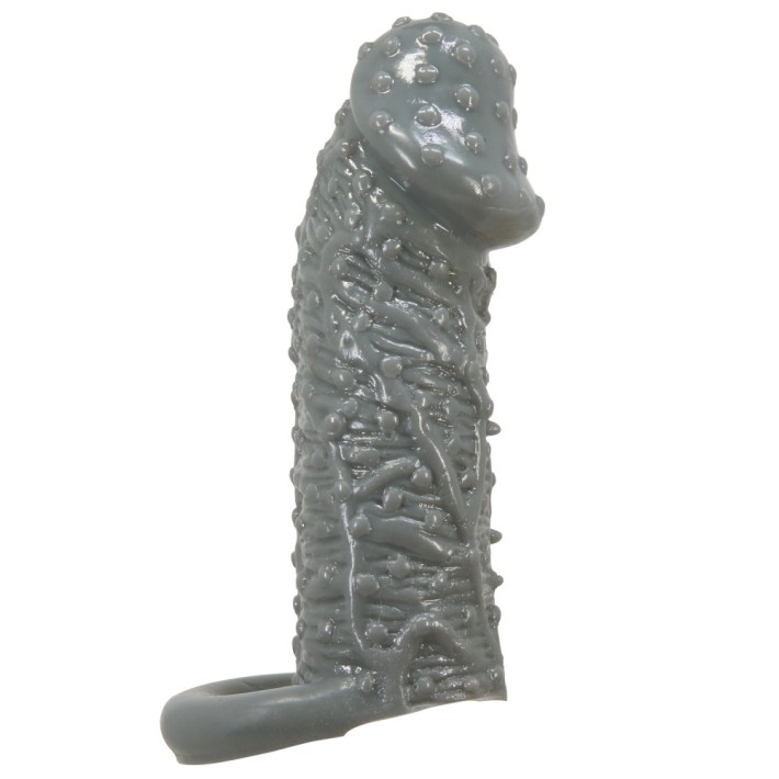 Extensie / Manson Penis Ultra-texturat, Cenusiu, +4 Cm 3