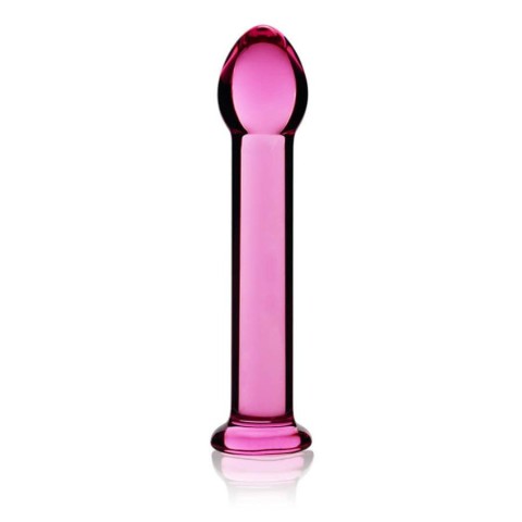 Dildouri Sticlametal, Dildo Clasic Din Sticla Borosilicata Glass Romance, Roz, 16 Cm, pasiune.ro