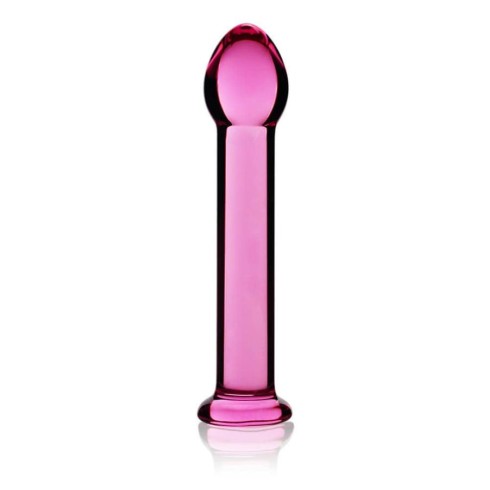 Dildo Clasic Din Sticla Borosilicata Glass Romance, Roz, 16 Cm