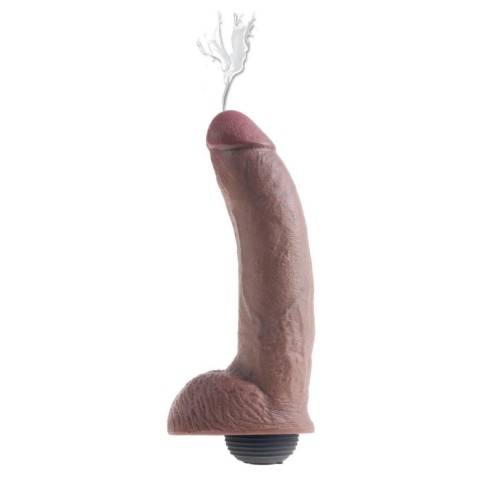 Ejaculatoare, Dildo Realistic Cu Functie Ejaculare King Cock, Brun, 22.8 Cm, pasiune.ro