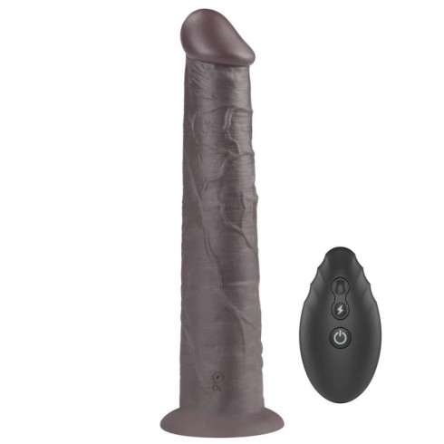 silicone, Vibrator Cu Rotatii Dual Layered Silicone Rotator, Brun, 25 Cm, pasiune.ro