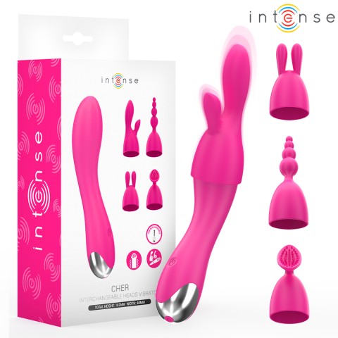 Intense, Vibrator Cher Intense, Capete Interschimbabile Roz, pasiune.ro