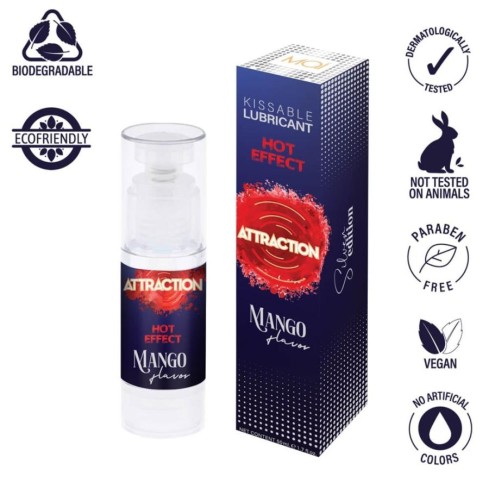 lubrifiant, Lubrifiant Comestibil Cu Efect Incalzire Si Aroma Mango, 50 Ml, pasiune.ro