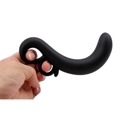 Jucarii Barbati, Dop Anal Two-finger G-spot Plug, Negru, 14 Cm, pasiune.ro
