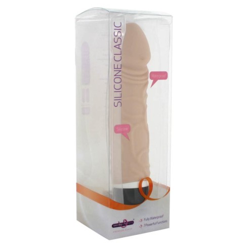 silicone, Vibrator Realistic Silicone Clasic, Nude, 19.5 Cm, pasiune.ro