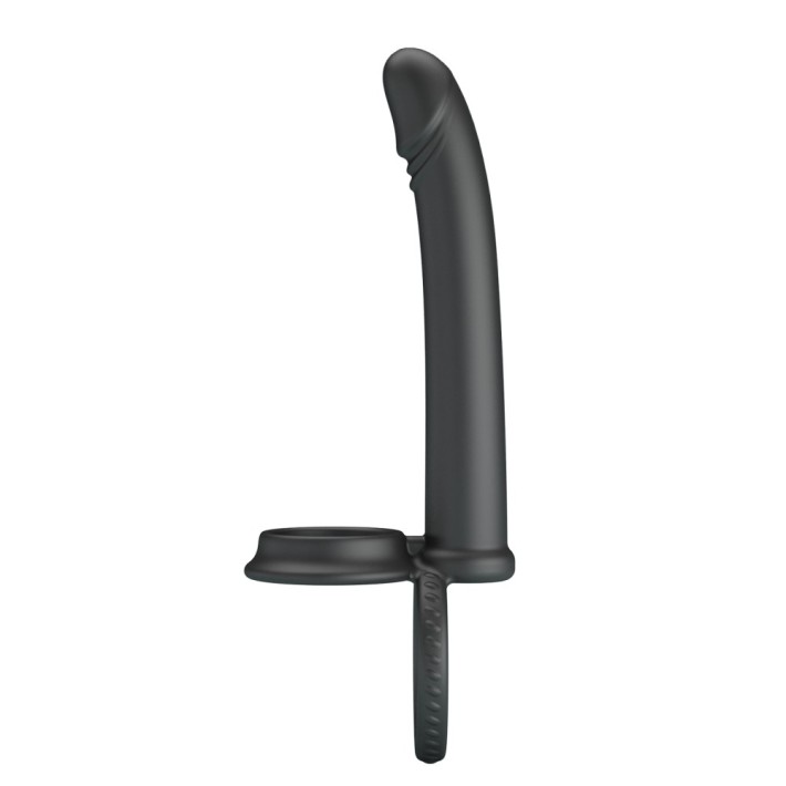 Inel Penis Cu Dildo Anal Moses, Negru, 13 Cm 5