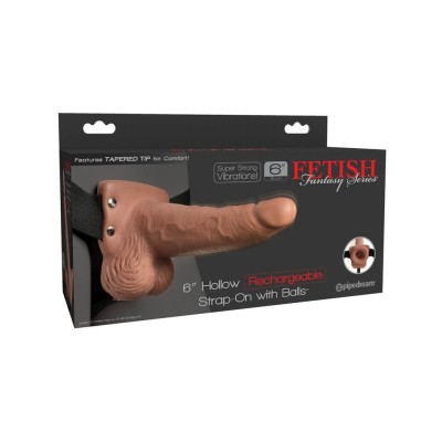 Strap-on/extensie Penis Cu Vibratii, Brun, 15 Cm