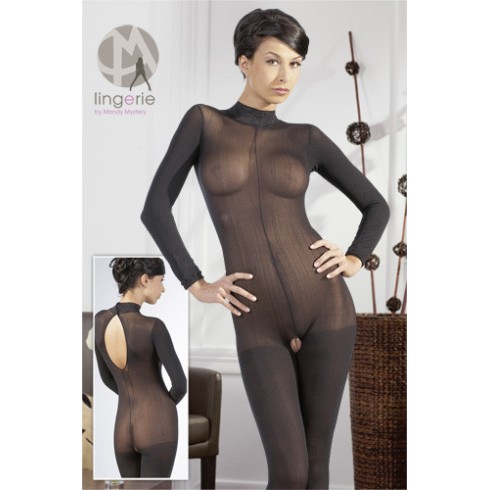sex, Catsuit Decupat Sexy, Negru, M/l, pasiune.ro