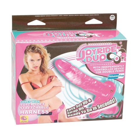 Strap On Cu Vibratii, Strap-on Dublu Cu Vibratii Joyride Duo, Roz, pasiune.ro