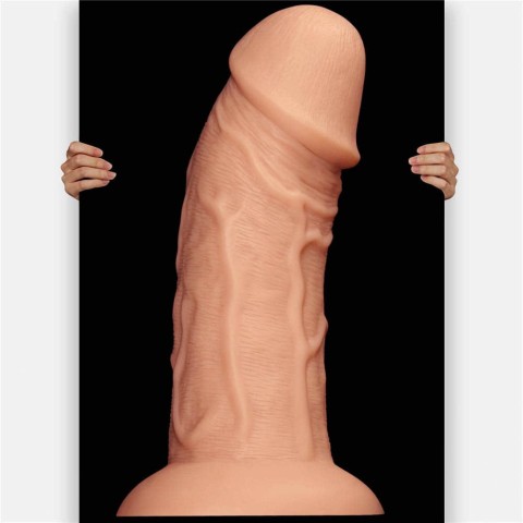 Dildouri, Dildo Realistic Extra-gros Curved, Natural, 24 Cm, pasiune.ro