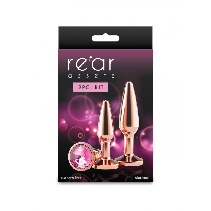 Set 2 Pluguri Anale Ns Novelties Small + Medium Rose Gold 3
