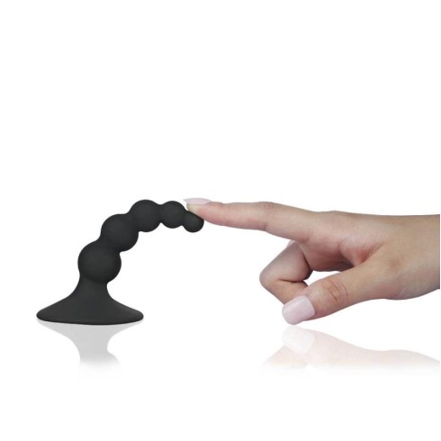 Dop Anal Lure Me  Beaded, Negru, 10 Cm