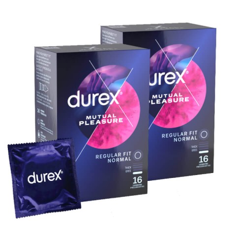 Durex, Pachet Prezervative Durex Mutual Pleasure 2x16, 32 Bucati , pasiune.ro