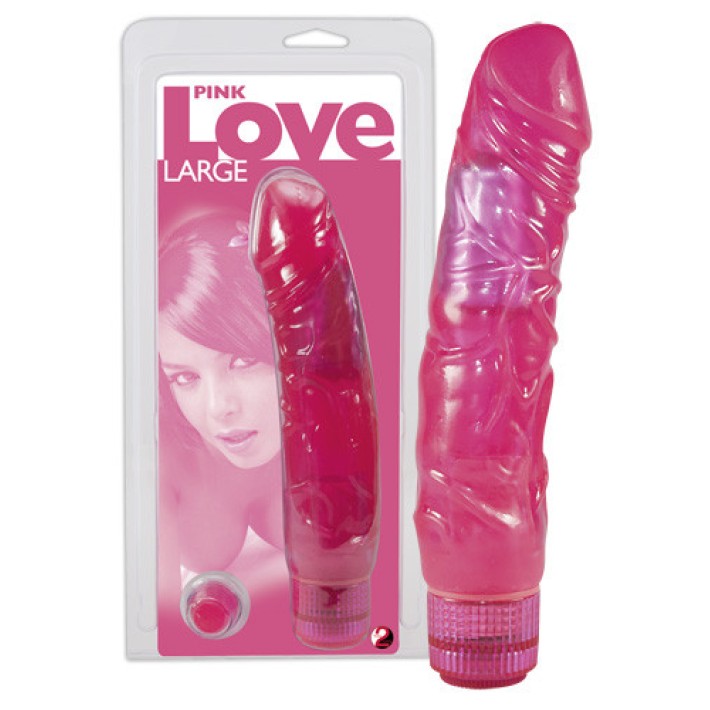 Vibrator Pink Love Large, Roz, 22 Cm