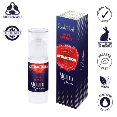 lubrifiant, Lubrifiant Comestibil Cu Efect Incalzire Si Aroma Mohito, 50 Ml, pasiune.ro
