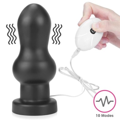 Dop Anal Cu Vibratii Xxl King Sized Vibrating Anal Rammer, Negru, 17.5 Cm
