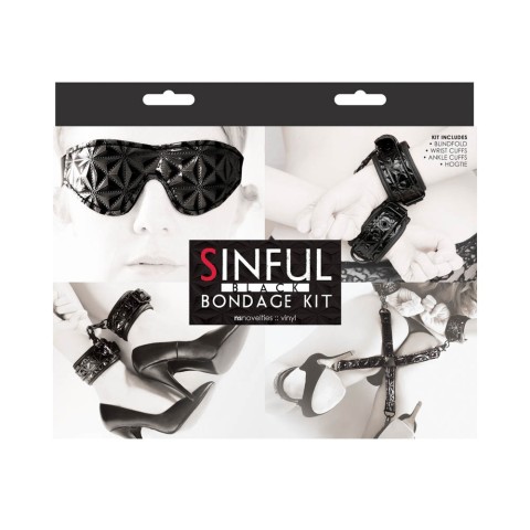 NS Toys, Set Bondage Sinful, Negru, pasiune.ro