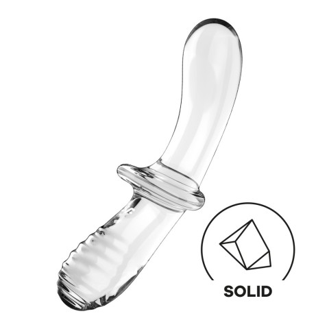 Dildouri Sticlametal, Dildo Din Sticla Borosilicata Double Crystal, Transparent, 19 Cm, pasiune.ro