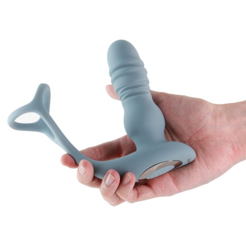 Jucarii Barbati, Vibrator Anal Cu Inel Pentru Penis Renegade The Handyman, Cenusiu, 11 Cm, pasiune.ro