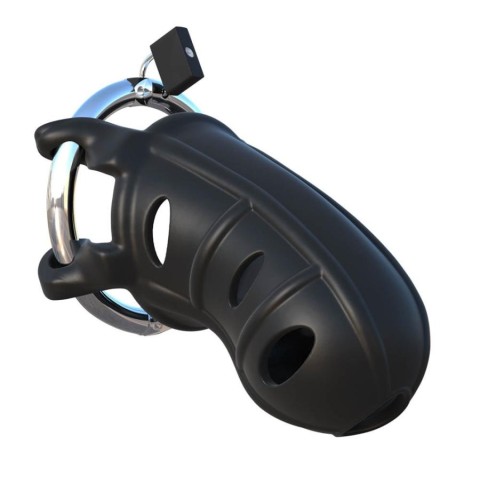 Stimulatoare, Cusca Pentru Penis/ Dispozitiv De Castitate Hardcore Silicone Cock Blocker, Negru, pasiune.ro