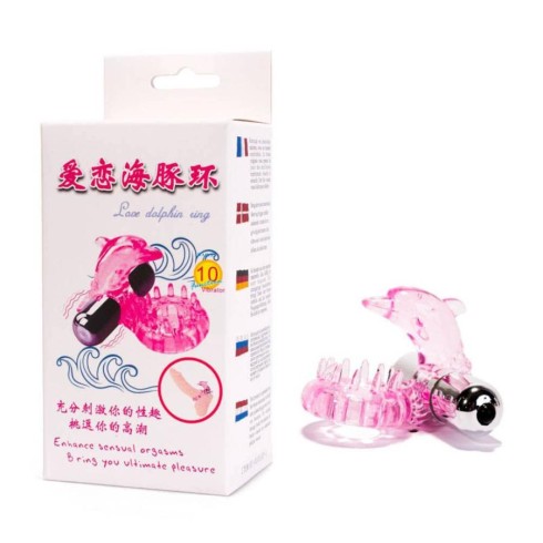 vibrator, Inel Penis Cu Vibratii Love Dolphin, Roz, pasiune.ro