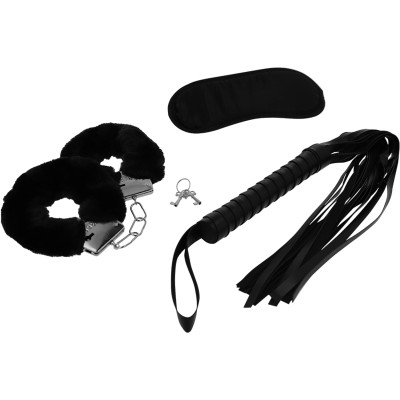 Set Erotic Fetish Cu Masca Pentru Ochi, Catuse Si Bici