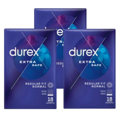 prezervative, Pachet Prezervative Durex Extra Safe 3x18, 54 Bucati , pasiune.ro