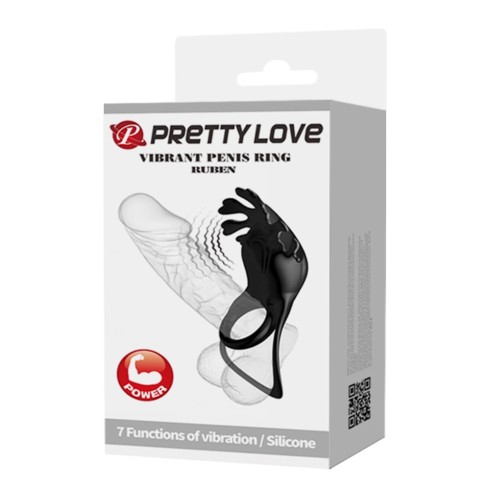 pretty, Inel Penis Cu Vibratii Ruben, Negru, pasiune.ro