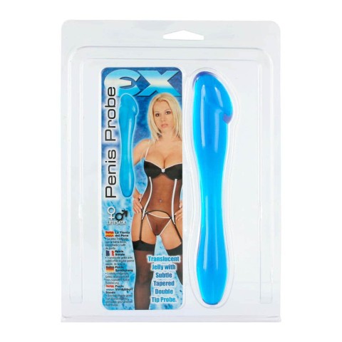 Dildouri Clasice, Dildo Clasic Dublu, Albastru, 18 Cm, pasiune.ro